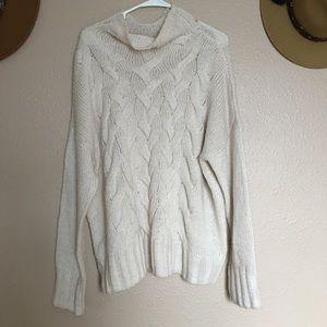 NWOT W’s ‘LC Lauren Conrad’ Cream Braided Cable Knit Sweater Light Cowl Neck